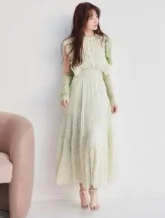 SNIDEL Sustainableフリルワンピース　ミント　0