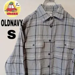 USA古着 OLDNAVY ネルシャツ　S グレー　ブラック　チェック
