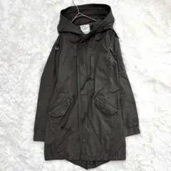 アズールバイマウジー モッズコート カーキ S ミリタリー　フード付　秋冬