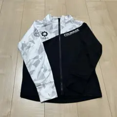 150cm ラッシュガード 黒×白 長袖 フード無し