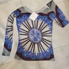 タグ付き未使用　EMILIO PUCCI　幾何学模様 長袖Tシャツ