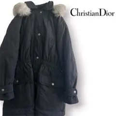 希少 Christian Dior ダウン 中綿コート ファー 刺繍ロゴ