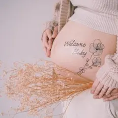 マタニティフォト シール ペイント 妊婦 アート 手書き