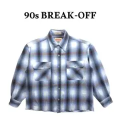 90s BREAK-OFF オンブレチェックネルシャツ Mサイズ　シャドウ