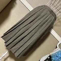 レトロ古着 ギンガムチェック柄 プリーツスカート ヴィンテージ 古着