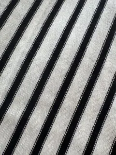 【長さ2.5m+】ニット　生地 白と黒　CHECK & STRIPE