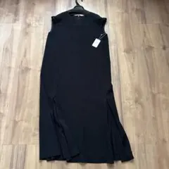 新品　mattresses ロングワンピース　スコットクラブ　異素材　黒