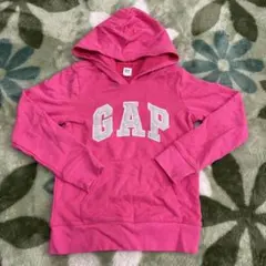 【130】GAP Kids ピンク フード付きロゴパーカー