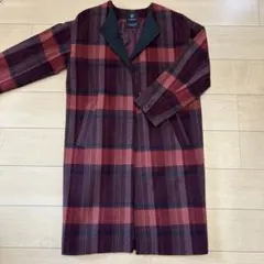 w closet 赤系チェック柄ロングコートのサムネイル