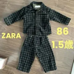 ZARA チェック柄ジャケットとパンツセット セットアップ　1.5歳　86