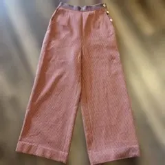 赤系チェック柄ワイドレッグキュロット