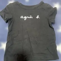agnis b. 黒 Tシャツ