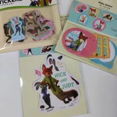ズートピア×ダイソー フレークシール　ニック＆ジュディ ステッカー シール