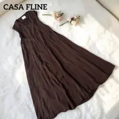 CASA FLINE 定価2.3万　ノースリーブサテンルーズドレス　キュプラのサムネイル