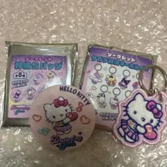 サンリオ ドリーミングパーク 缶バッジ キーホルダー ハローキティ サガラ刺繍