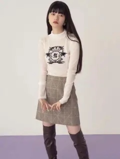 LILY BROWN / リリーブラウン　ビジューミニスカート　CHECK