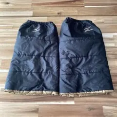 Mizuno キルティング レッグウォーマー 黒/ベージュ