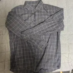 チェック柄 長袖シャツ グレー系
