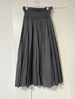 フレアスカート グレー シャーリングウエスト