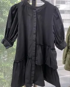 【美品】Chico シャツミニワンピース ブラックのサムネイル
