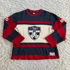 TOMMY JEANS ホッケー仕様 ワッペン 綿100%セーター サイズL