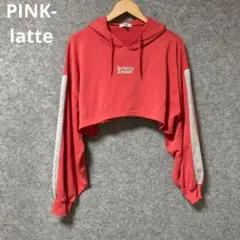 PINK-latte Briskly Ahead クロップドフーディ 赤のサムネイル
