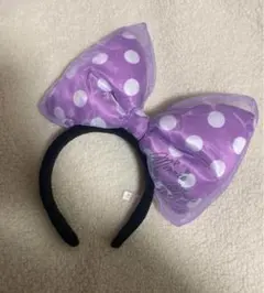 ディズニー ミニー リボンカチューシャ 紫