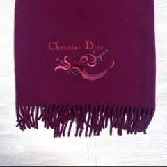 Christian Dior ストール ボルドー ロゴ 上品 美品