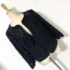 MOSCHINO モスキーノ 立体 フラワー レース ジャケット お呼ばれ lのサムネイル