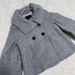 UNTITLED ショート丈ウールコート ダウン フェザー Ｍサイズ グレー