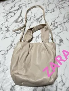 ☘️K2☘️ZARA レザー 2way ハンドバッグ ショルダーバッグ
