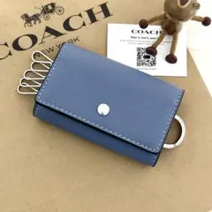 新品】COACH コーチ☆キーケース ブルー - メルカリ