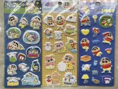 【海外限定・正規品】クレヨンしんちゃん ふわふわシール★3枚セット