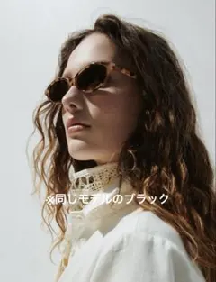 【美品】サングラス キャットアイ ブラック 黒のサムネイル