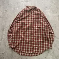 90’s AE 古着 アメリカ輸入 ネルシャツ チェック 長袖 赤色 ポケット