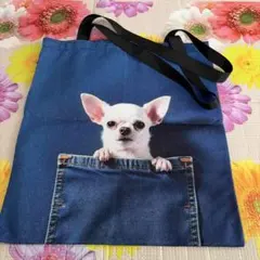 ❤️❤️チワワ トートバッグ 新品！❤️❤️犬 デニム風 未使用 新品