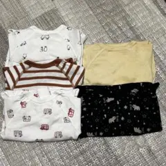 UNIQLO 長袖前開きボディスーツ サイズ60/5点セット