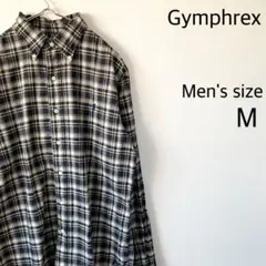 Gymphlex 刺繍ロゴ チェック柄シャツ Mサイズ