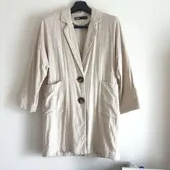 ZARA ザラ　テーラードジャケット オーバーサイズ シングルS 麻混 リネン混