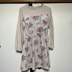 マジェスティックレゴン　花柄長袖ワンピース　レトロ