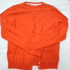 earth music&ecology オレンジ カーディガン レース Sサイズ