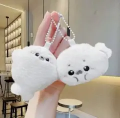ふわふわ アザラシ マスコット キーホルダー ぬいぐるみ 2個セット