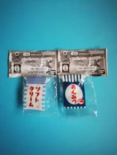 ぱたぱた めじるしアクセサリー 夏 あんみつ、ソフトクリーム 2種 新品未開封