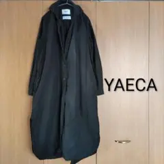 YAECA ヤエカ　ロングシャツ　ワンピース　ブラック　S リネンブレンドのサムネイル