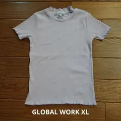GLOBAL WORK XL 薄紫 リブ編み トップス