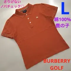 バーバリーゴルフ　レディース　綿100 鹿の子　半袖ポロシャツ　L ノバチェックのサムネイル