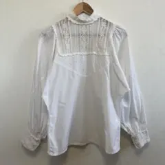 euro vintage コットン ブラウス ヴィンテージ レース 刺繍 古着のサムネイル