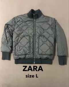 ZARAブラック中綿キルティングブルゾン