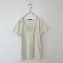 23区 オンワード 半袖Tシャツ スパンコール ラウンドネック 大人カジュアル