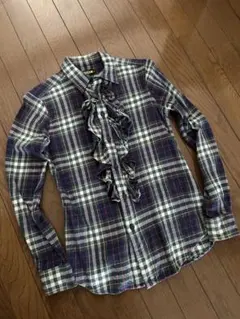 ラルフローレンラグビーフリル付きチェック柄　シャツ